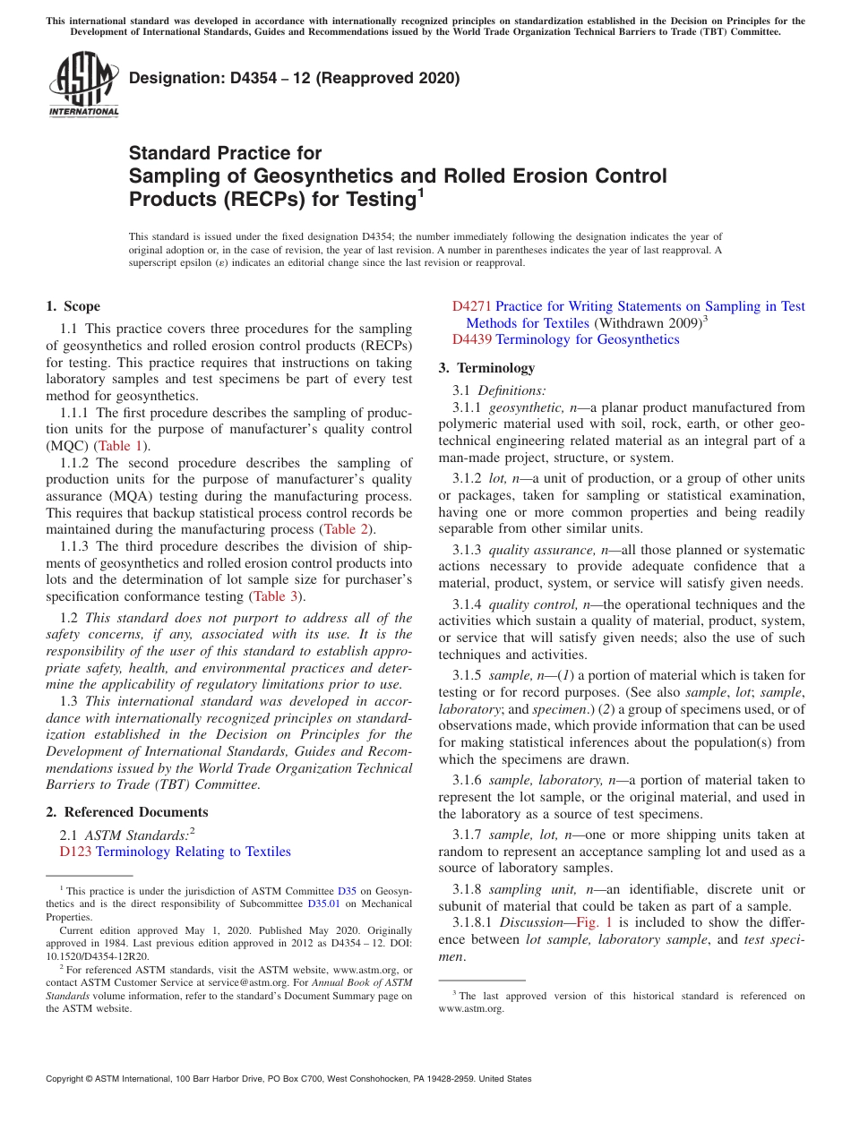 ASTM D4354 - 12 (2020).pdf_第1页