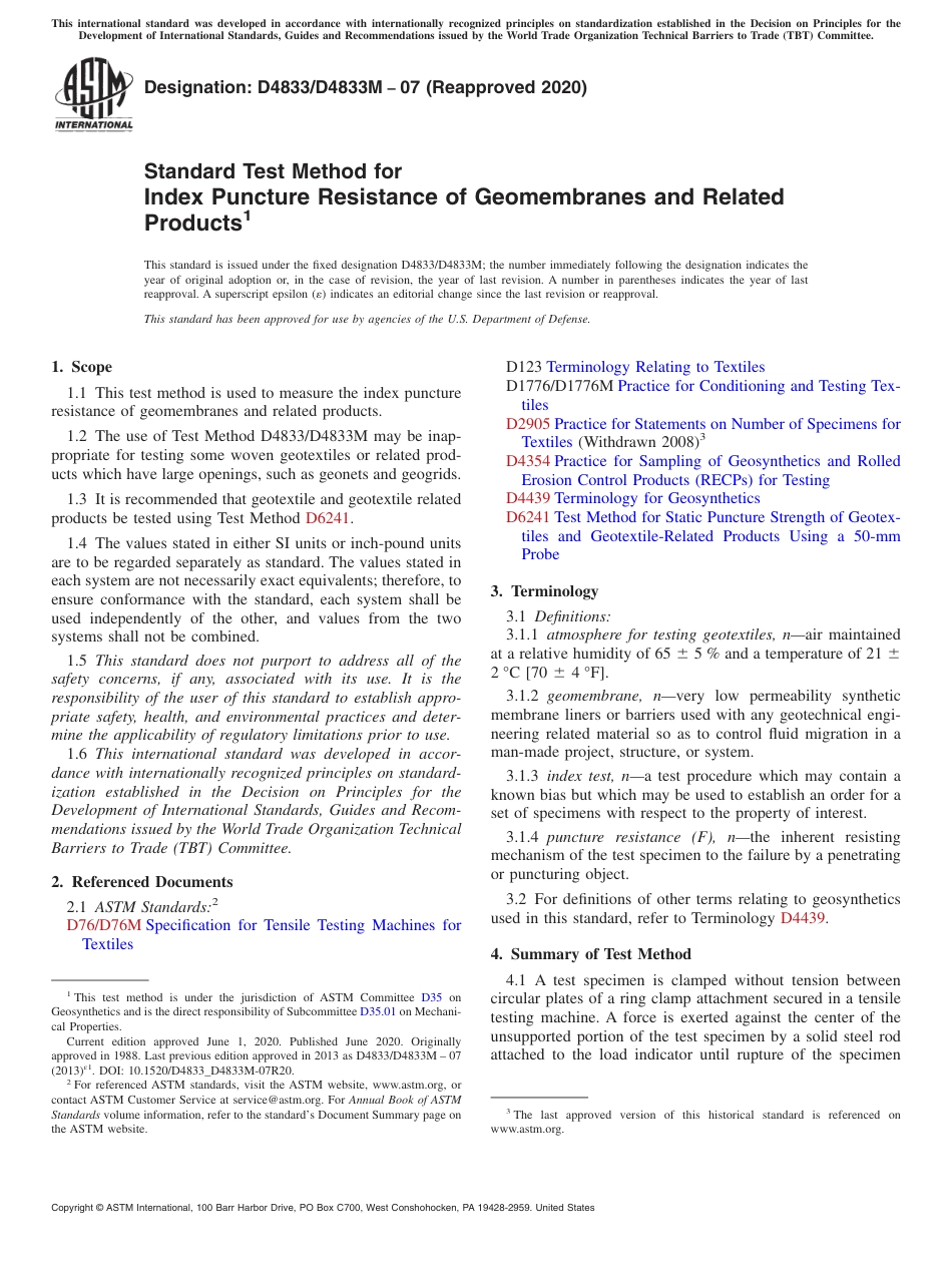 ASTM D4833 - D 4833M - 07 (2020).pdf_第1页