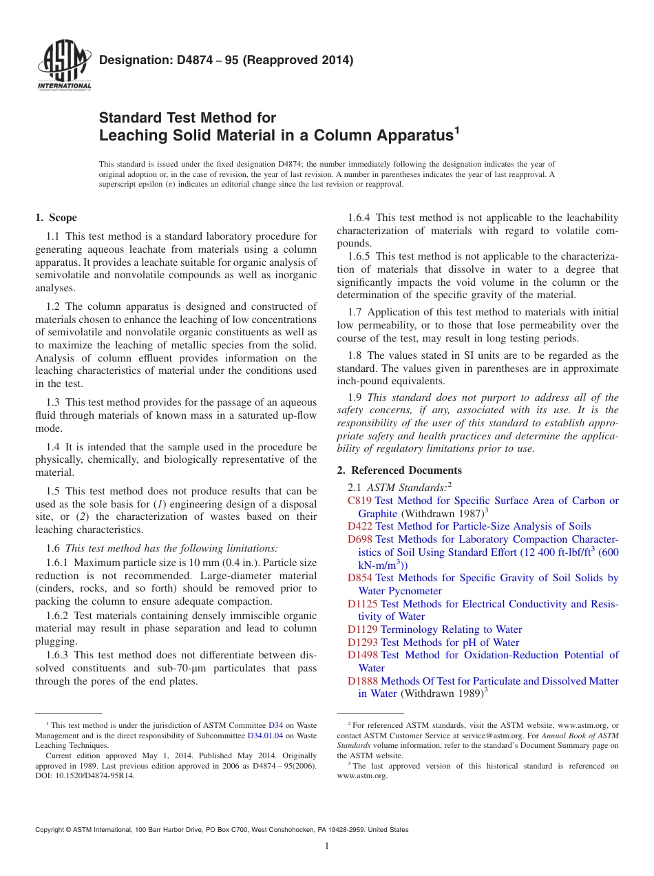 ASTM D4874 - 95 (2014).pdf_第1页
