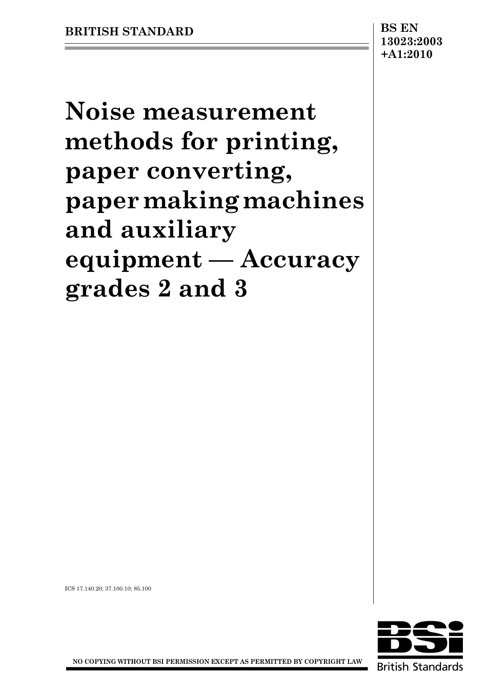 BS EN 13023-2003 + A1-2010.pdf_第1页