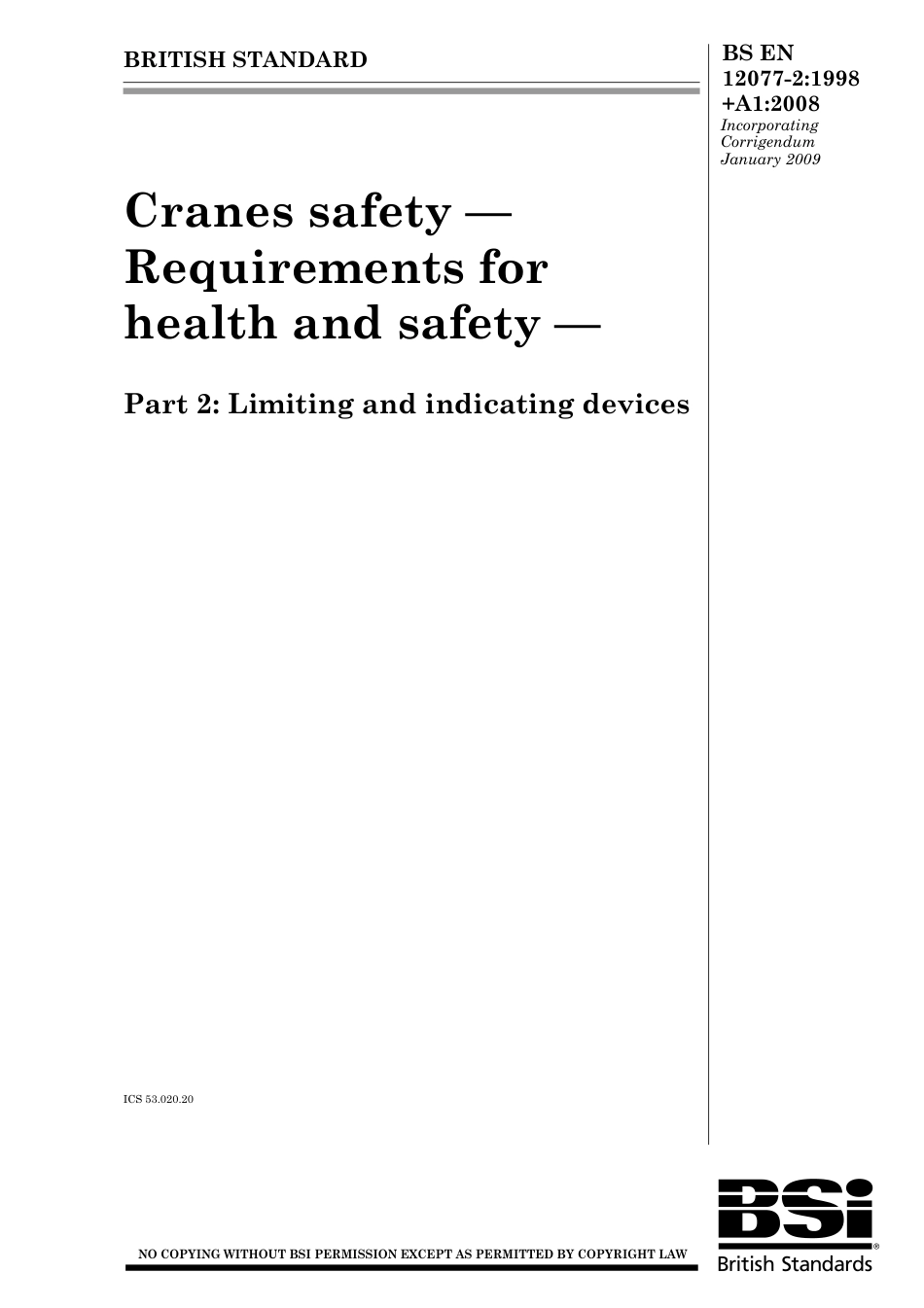 BS EN 12077-2-1998 + A1-2008 (2009).pdf_第1页