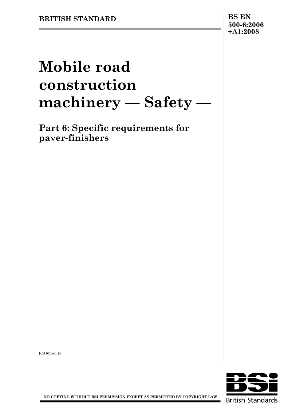 BS EN 00500-6-2006 + A1-2008 (2009).pdf_第1页