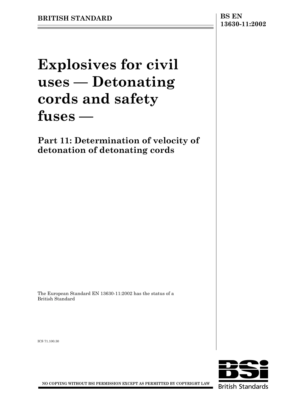 BS EN 13630-11-2002 (2003).pdf_第1页