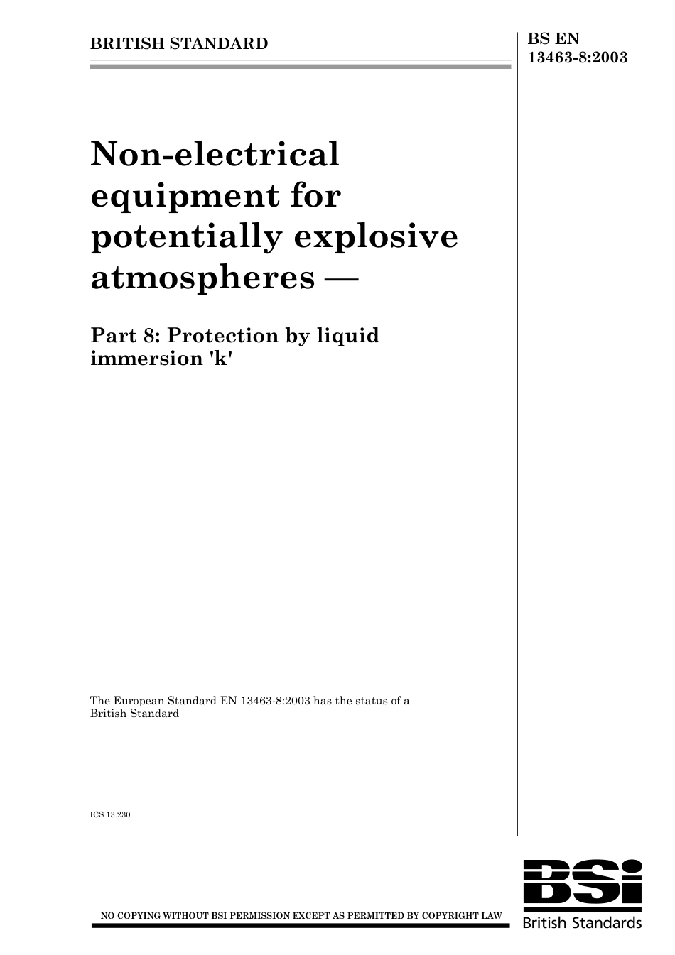 BS EN 13463-8-2003 (2004).pdf_第1页