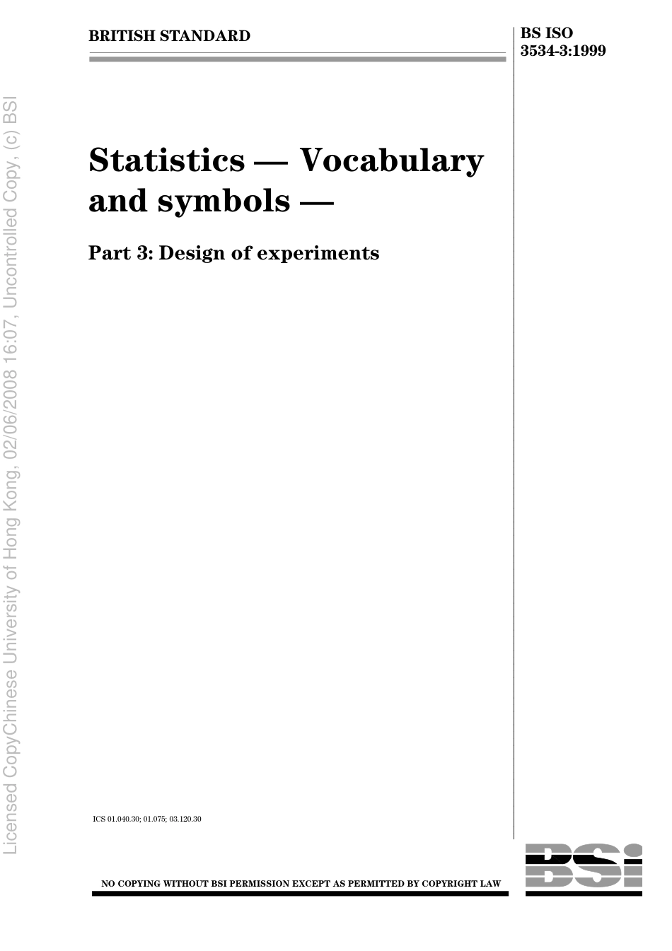 BS ISO 3534-31999.pdf_第1页