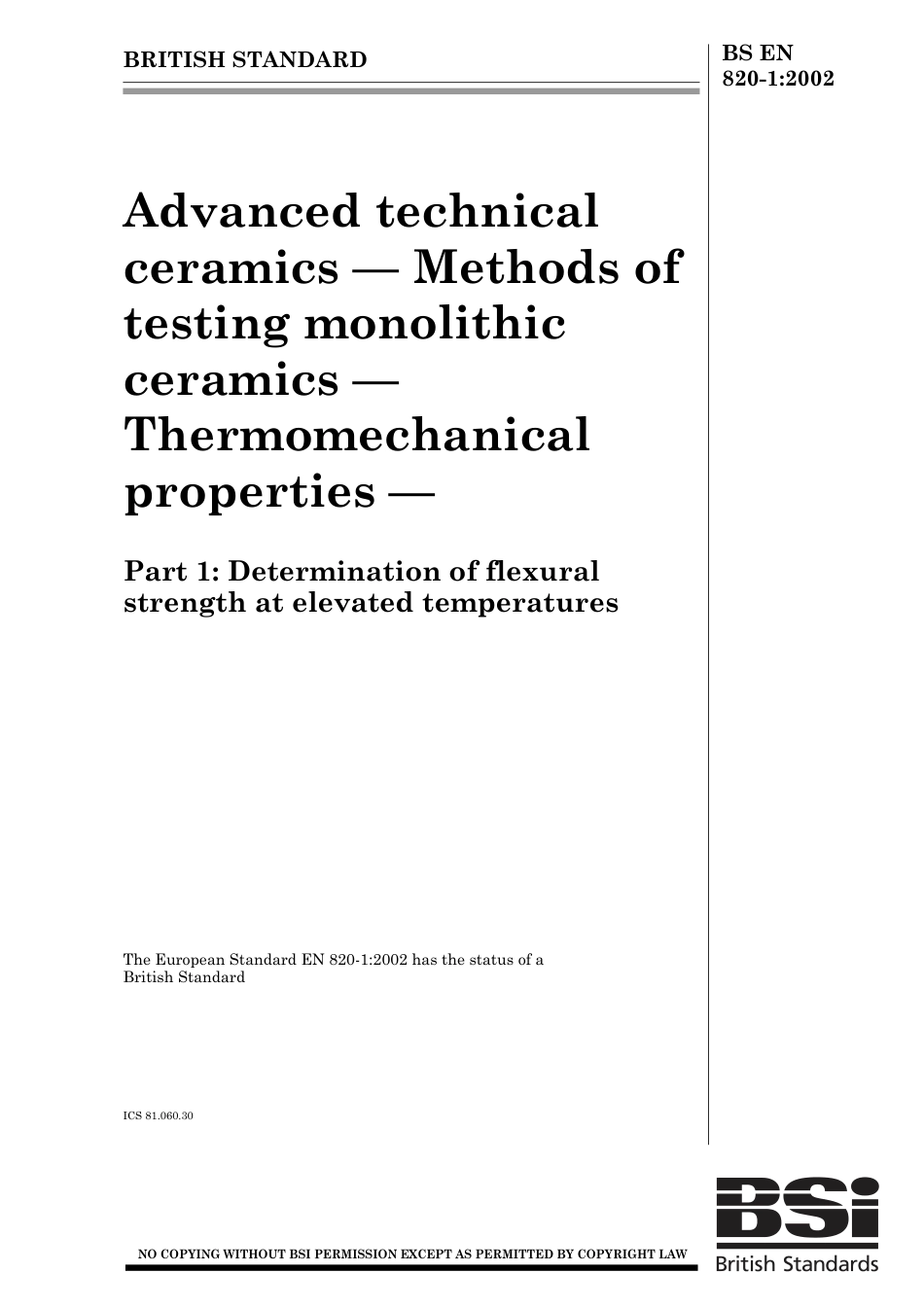 BS EN 00820-1-2002 (2003).pdf_第1页