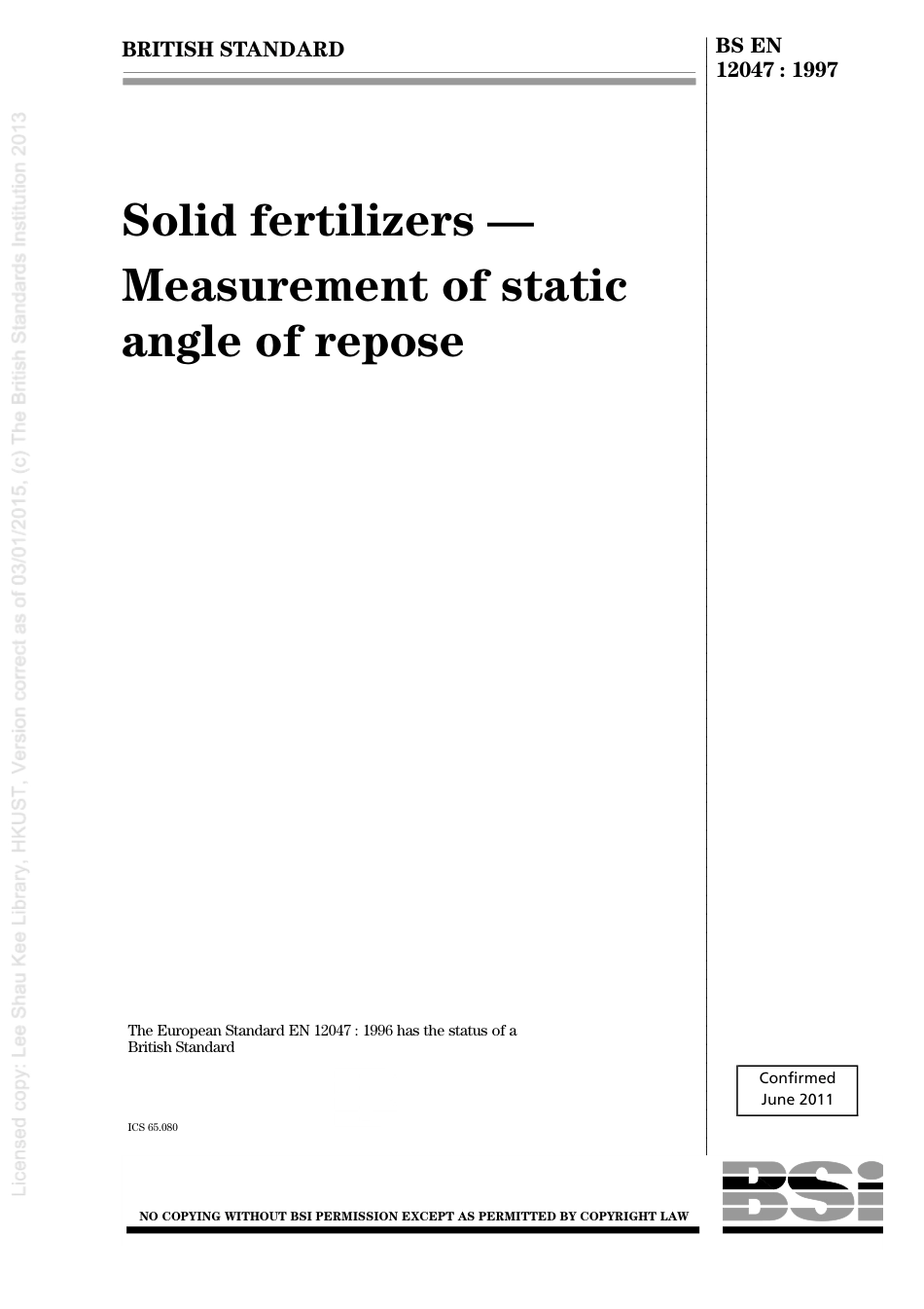 BS EN 12047-1997 (2011).pdf_第1页