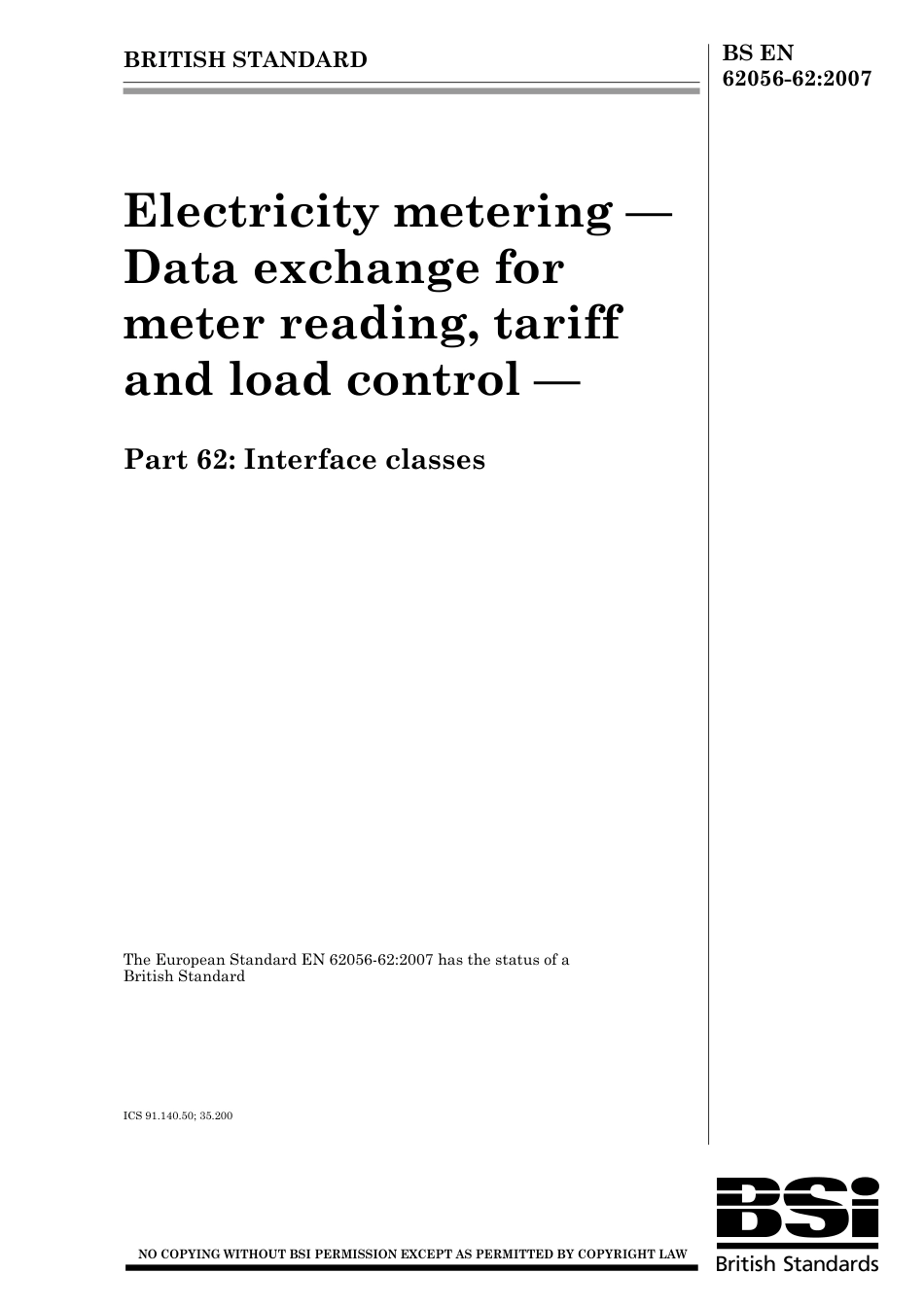 BS EN 62056-62-2007.pdf_第1页