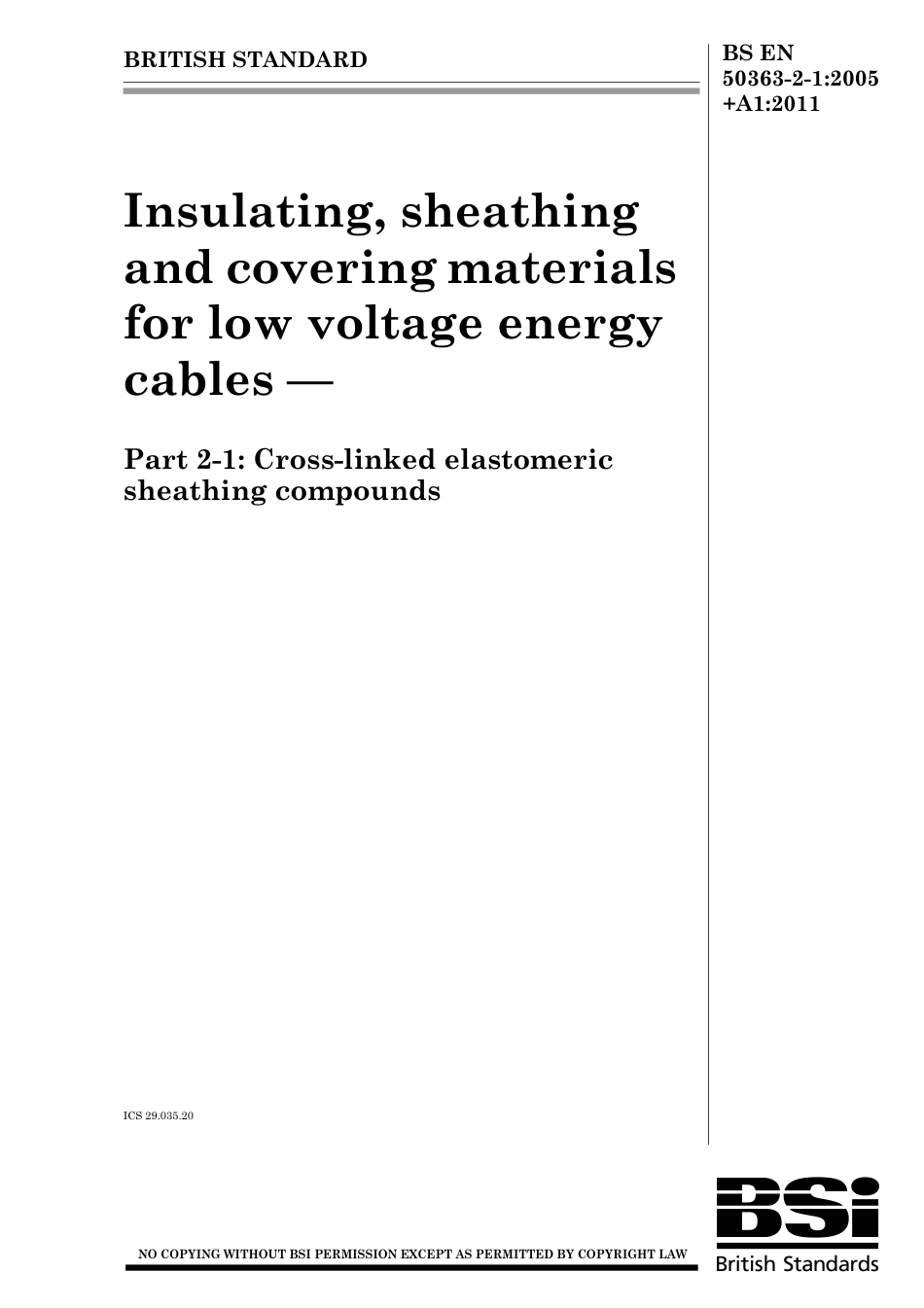 BS EN 50363-2-1-2005 + A1-2011.pdf_第1页