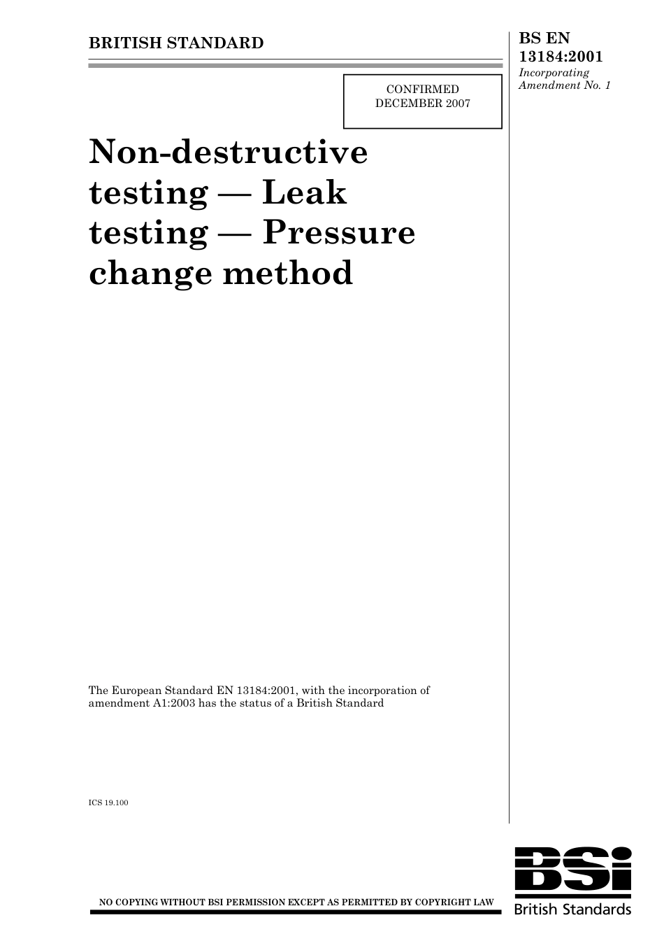 BS EN 13184-2001 (2007).pdf_第1页