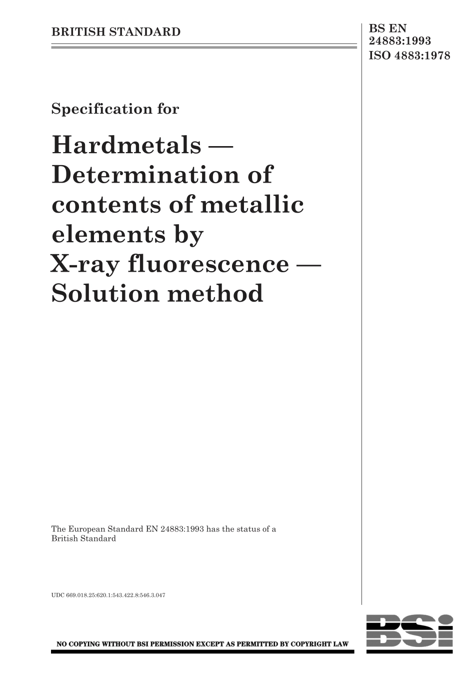 BS EN 24883-1993 (1999) ISO 4883-1978.pdf_第1页