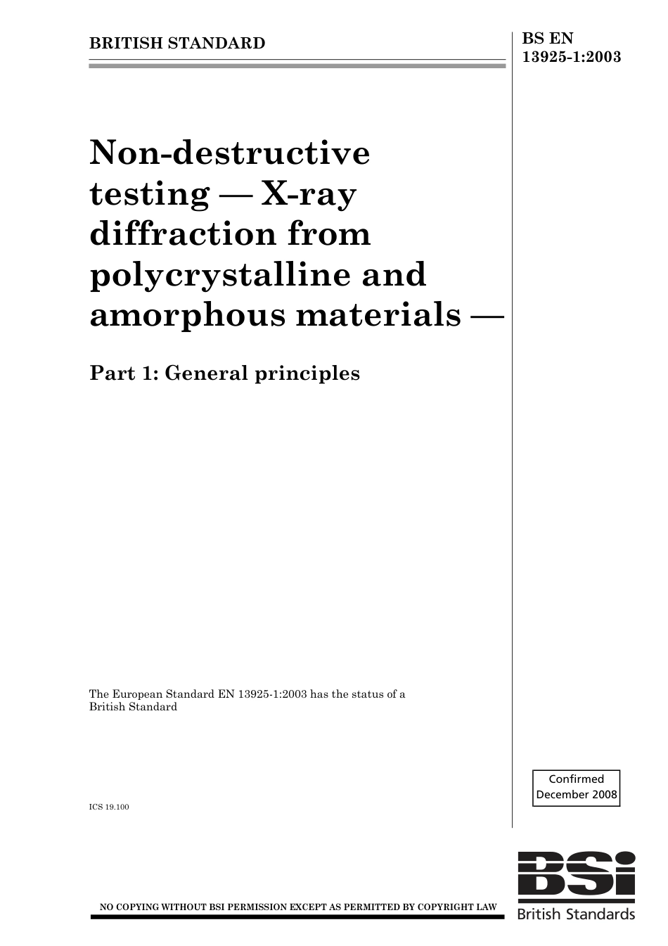 BS EN 13925-1-2003 (2008).pdf_第1页
