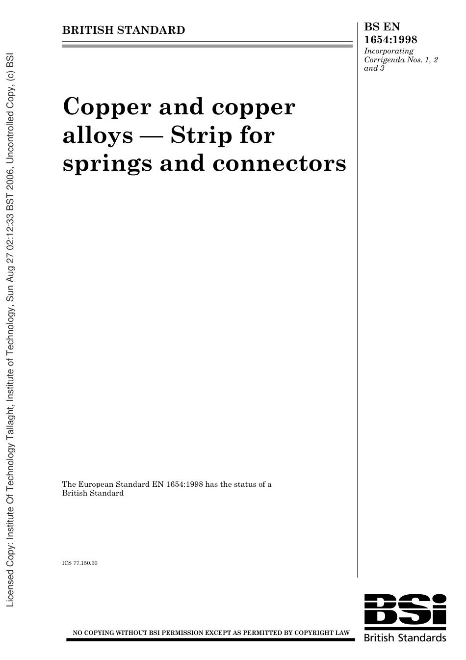 BS EN 01654-1998 (2003).pdf_第1页