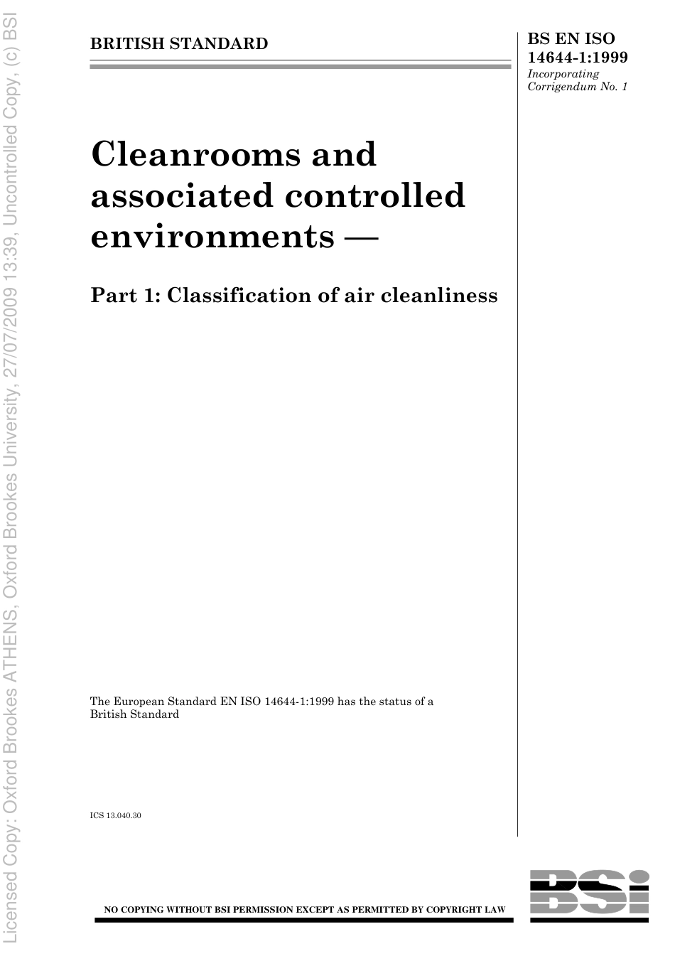 BS EN ISO 14644-11999.pdf_第1页