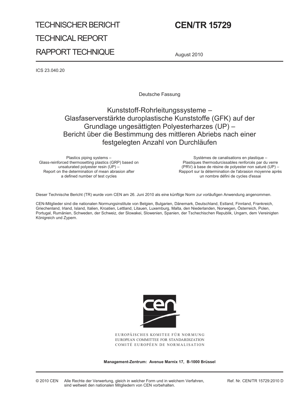 DIN SPEC 1188 DIN CEN TR 15729 2010-11.pdf_第3页