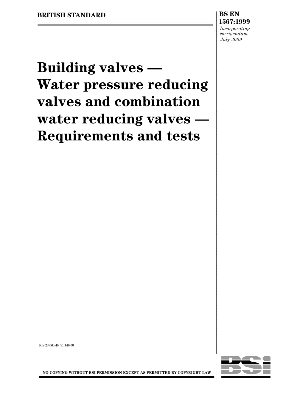 BS EN 01567-1999 (2009).pdf_第1页