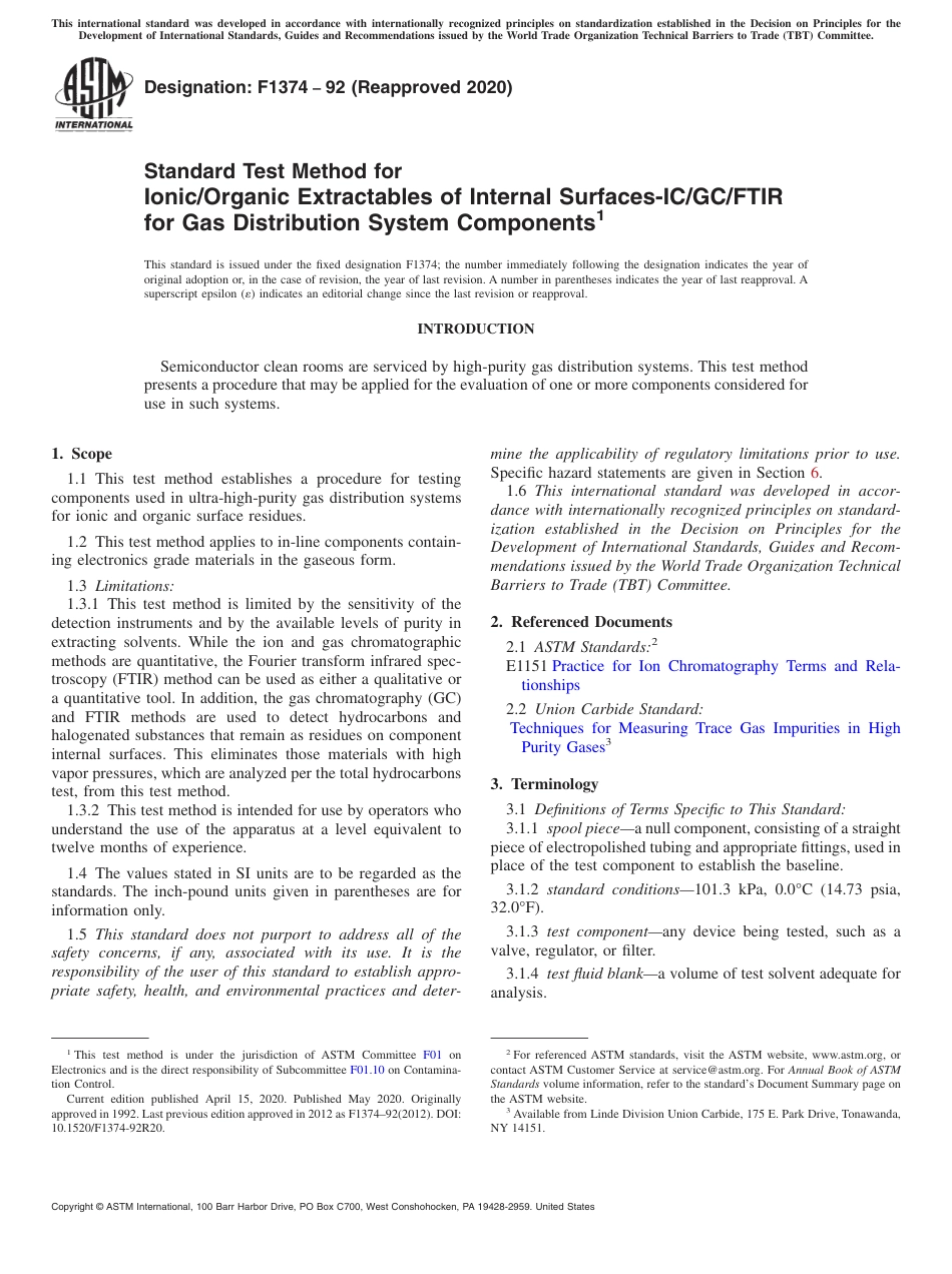 ASTM F1374 - 92 (2020).pdf_第1页
