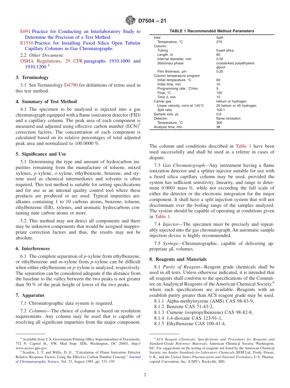 ASTM D7504_21_6_04_Standard_Test_Method_for_Trace_Impurities_in_Monocyclic.pdf_第2页