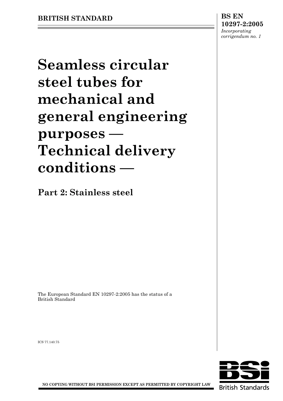 BS EN 10297-2-2005 (2007).pdf_第1页