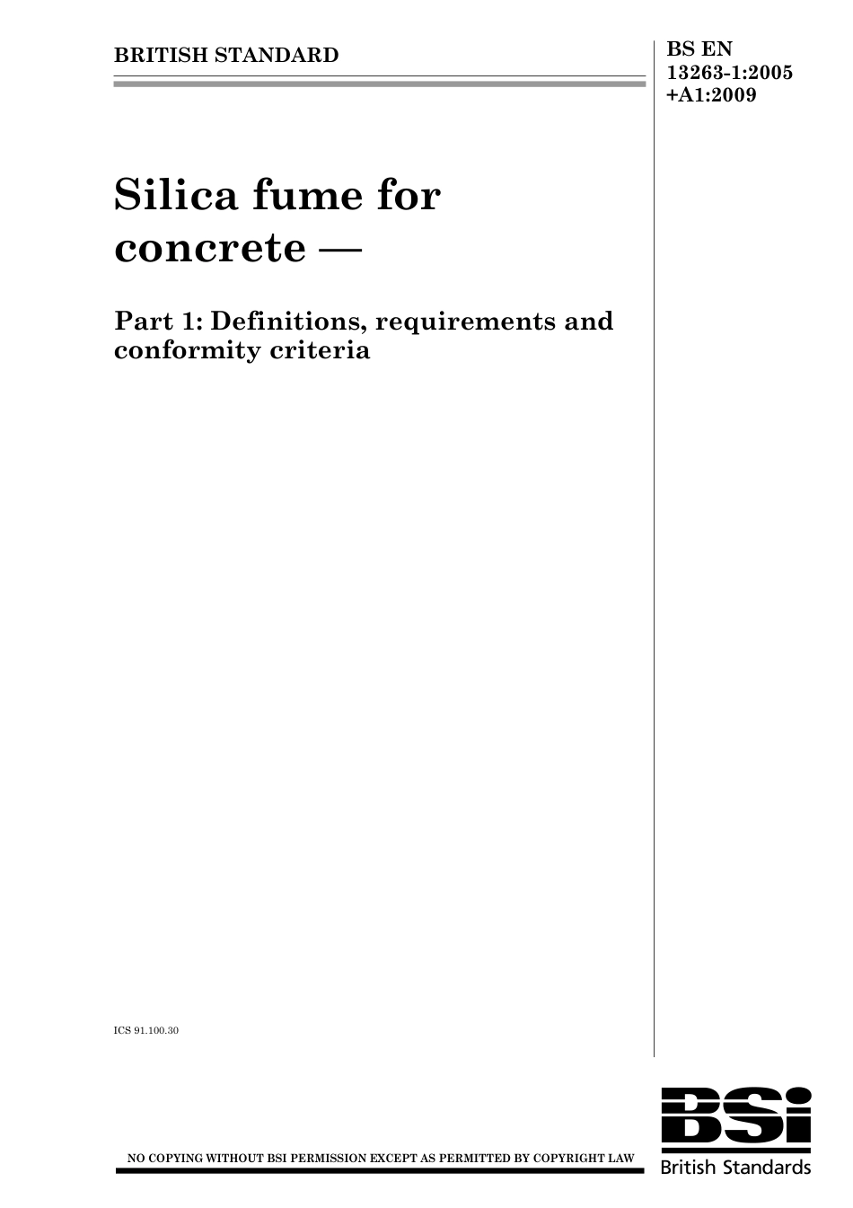 BS EN 13263-1-2005 + A1-2009 (2010).pdf_第1页