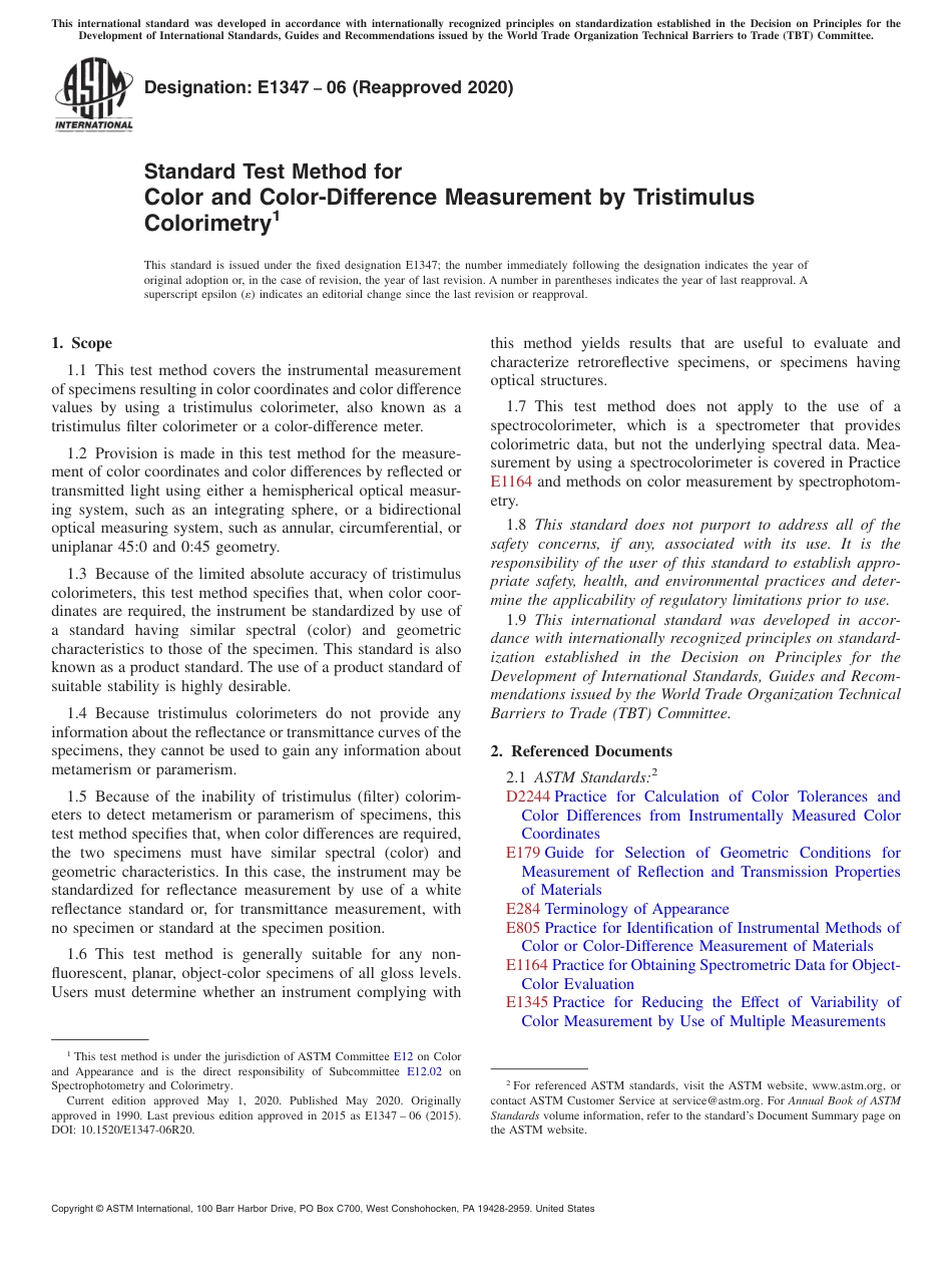 ASTM E1347 - 06 (2020).pdf_第1页