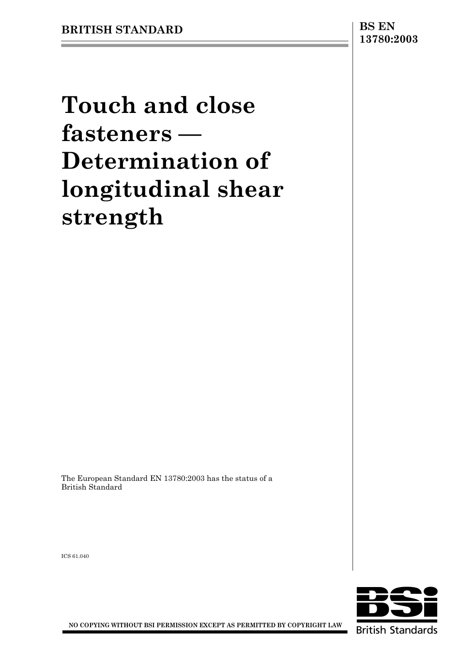 BS EN 13780-2003 (2004).pdf_第1页