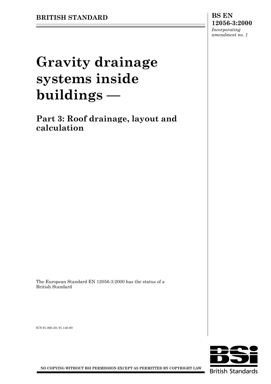 BS EN 12056-3-2000 (2007).pdf_第1页