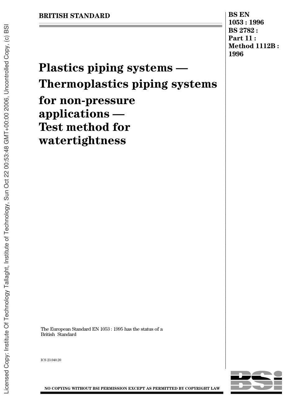 BS EN 01053-1996 (BS 2782-11 Method 1112B-1996).pdf_第1页