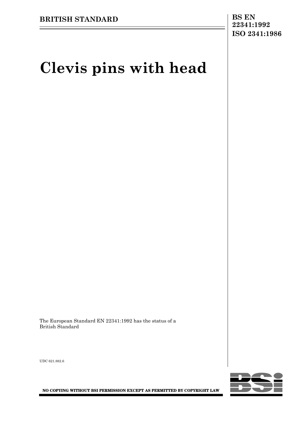 BS EN 22341-1992 (1999) ISO 2341-1986.pdf_第1页