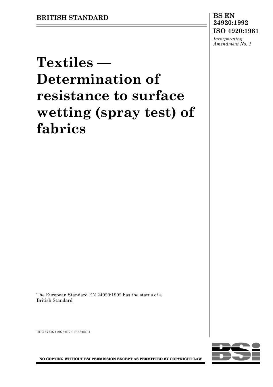 BS EN 24920-1992 (1999).pdf_第1页