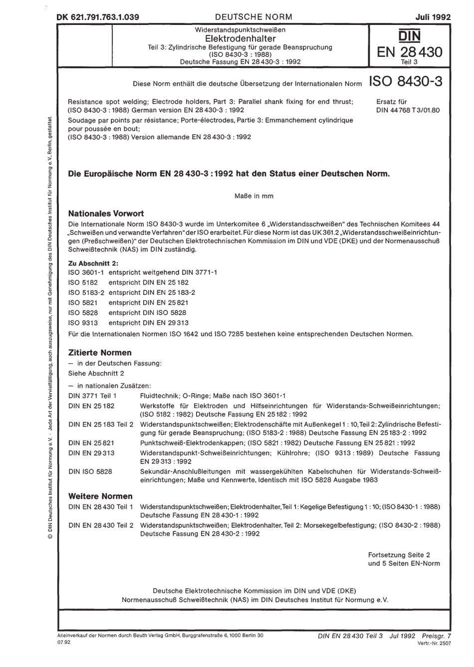 DIN EN 28430-3 1992-07.pdf_第1页