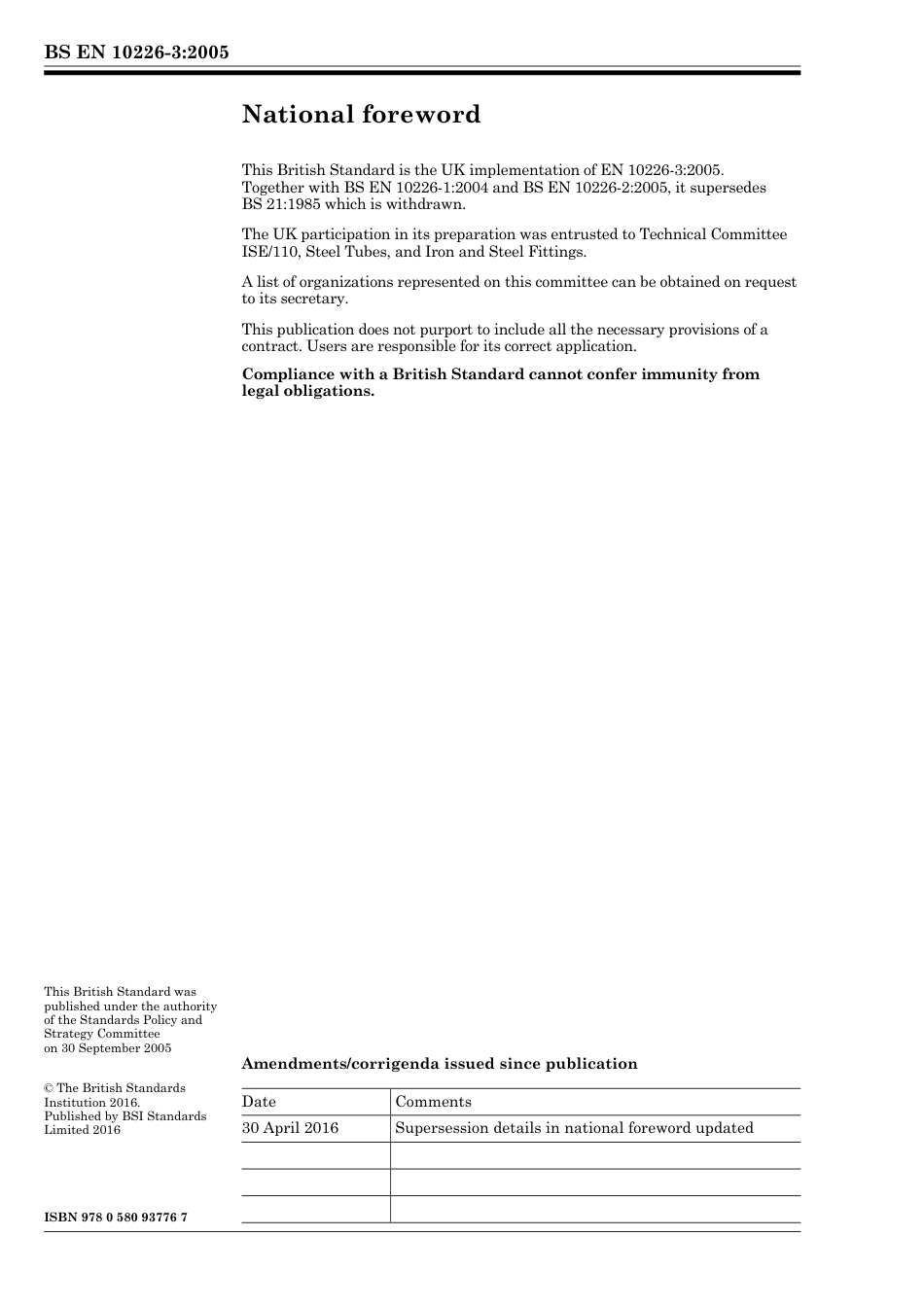 BS EN 10226-3-2005 (2016).pdf_第2页