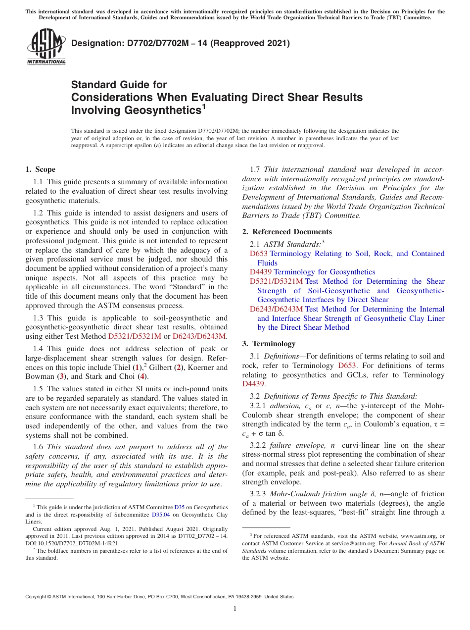 ASTM D7702 - D 7702M - 14 (2021).pdf_第1页