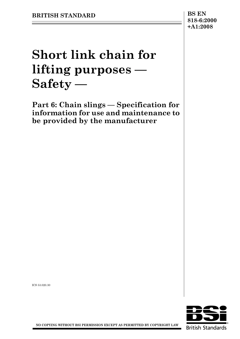 BS EN 00818-6-2000 + A1-2008.pdf_第1页