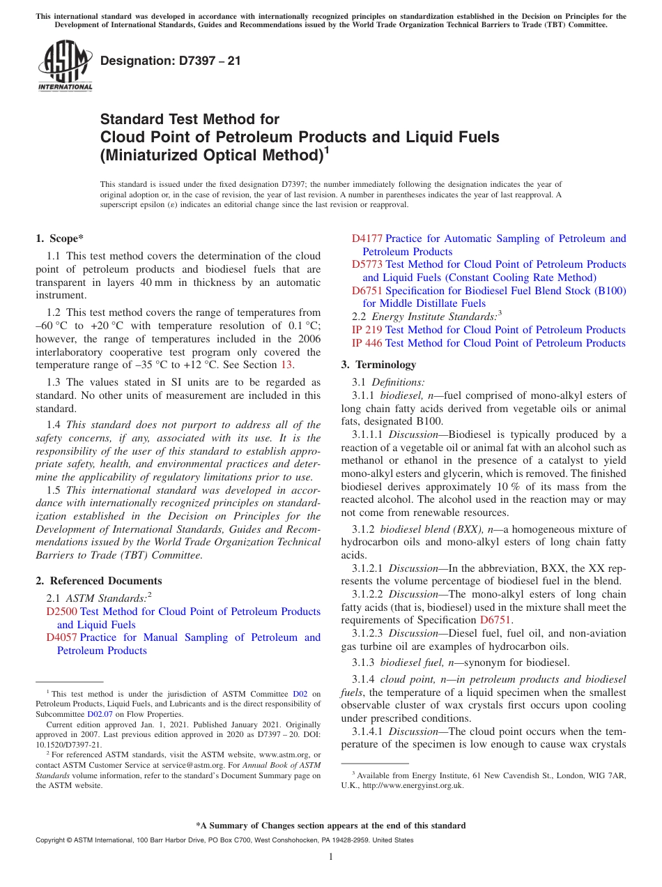ASTM D7397 - 21.pdf_第1页