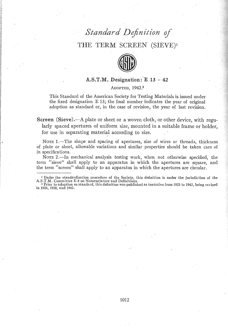 ASTM E13 - 42 scan.pdf_第1页