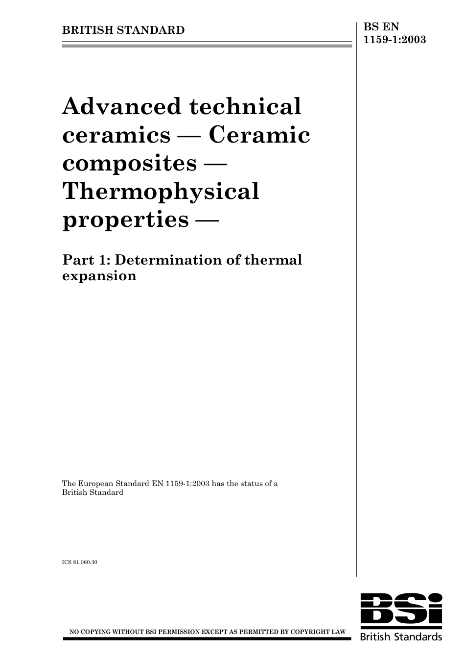 BS EN 01159-1-2003 (2004).pdf_第1页