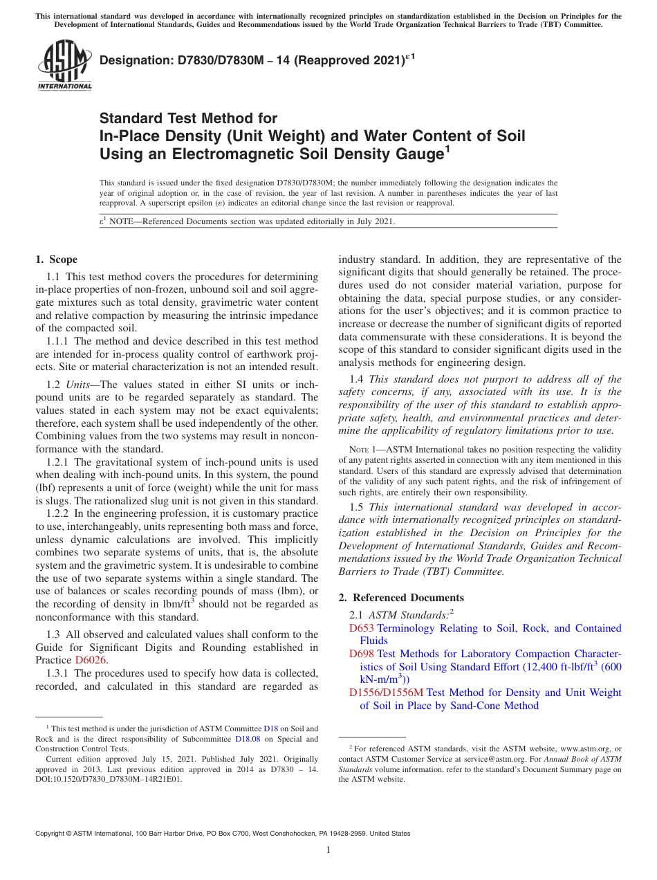ASTM D7830 - D 7830M - 14 (2021)e1.pdf_第1页