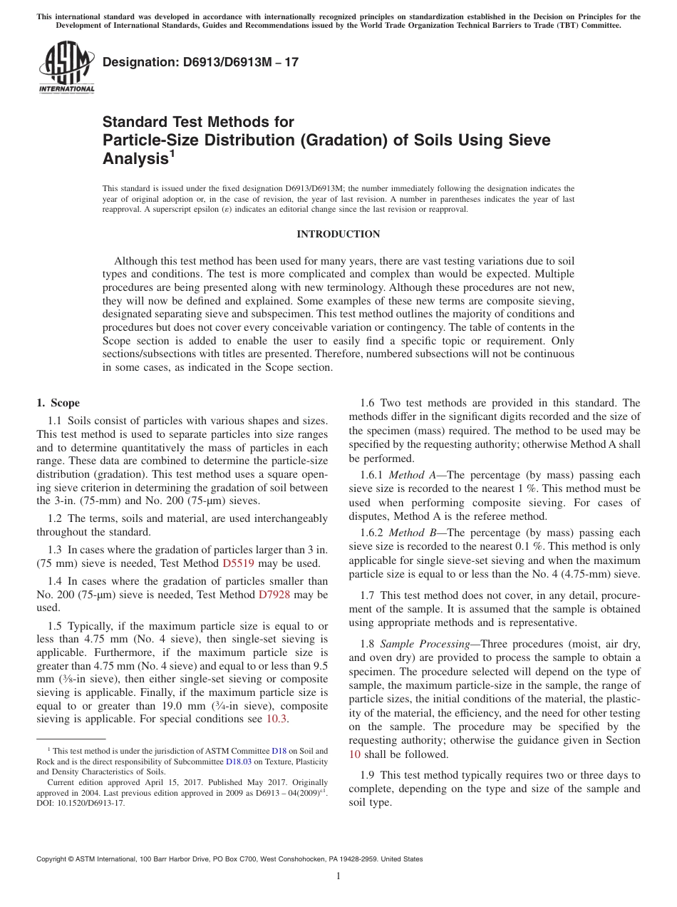 ASTM D6913 - D 6913M - 17.pdf_第1页
