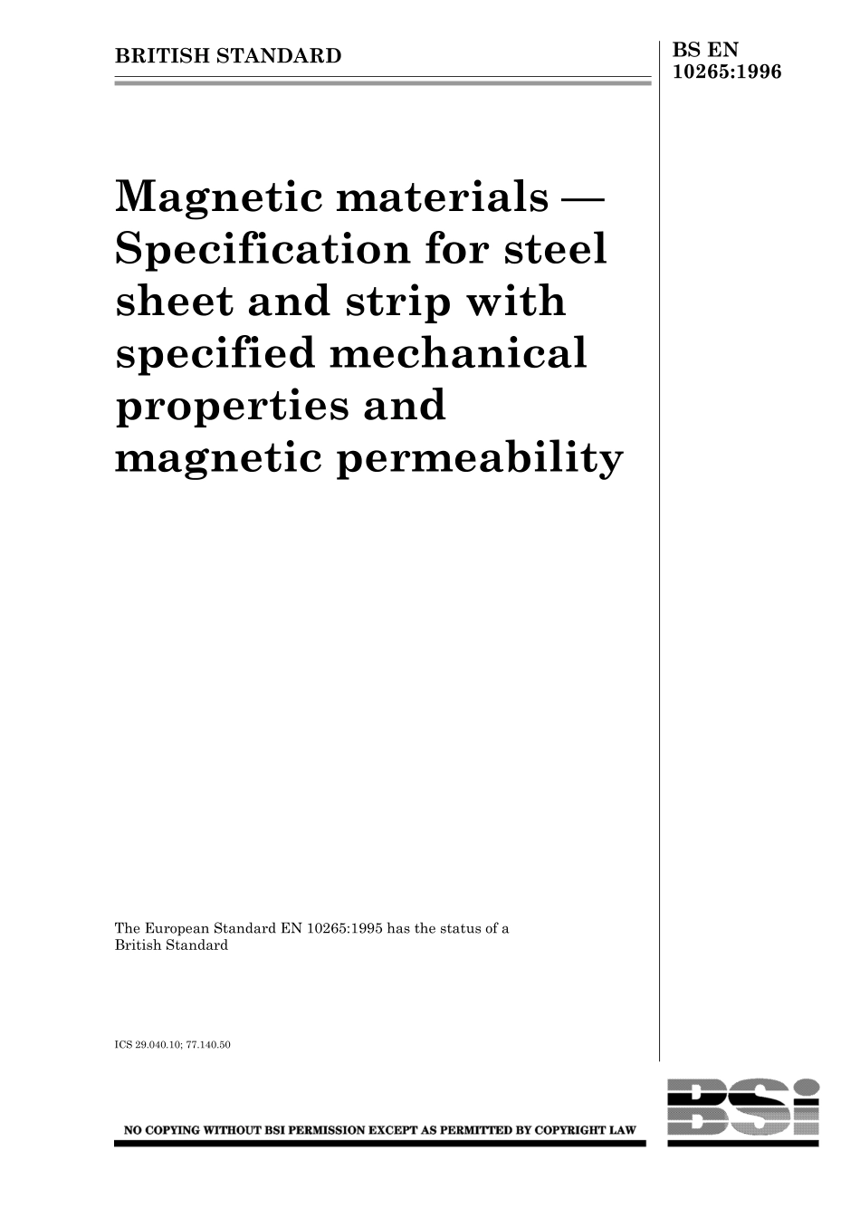 BS EN 10265-1996 (1999).pdf_第1页