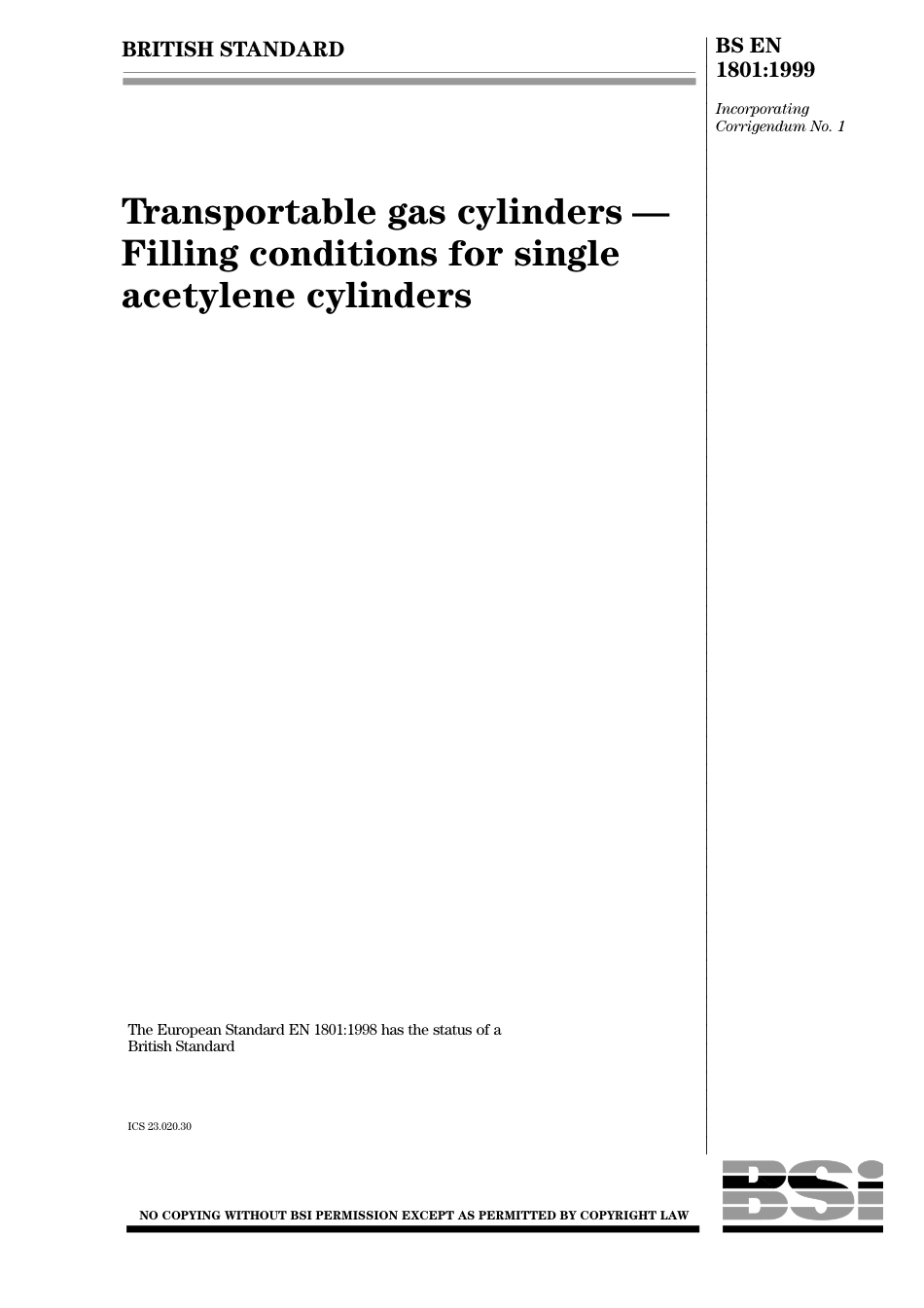 BS EN 01801-1999 (2000).pdf_第1页