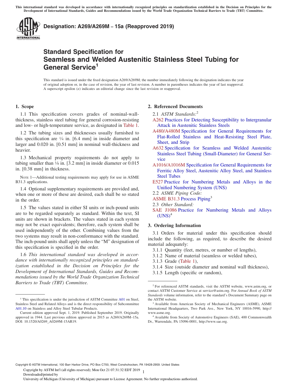 ASTM_A_269_19_Seamless_and_Welded_Austenitic_Stainless_Steel_Tubing.pdf_第1页