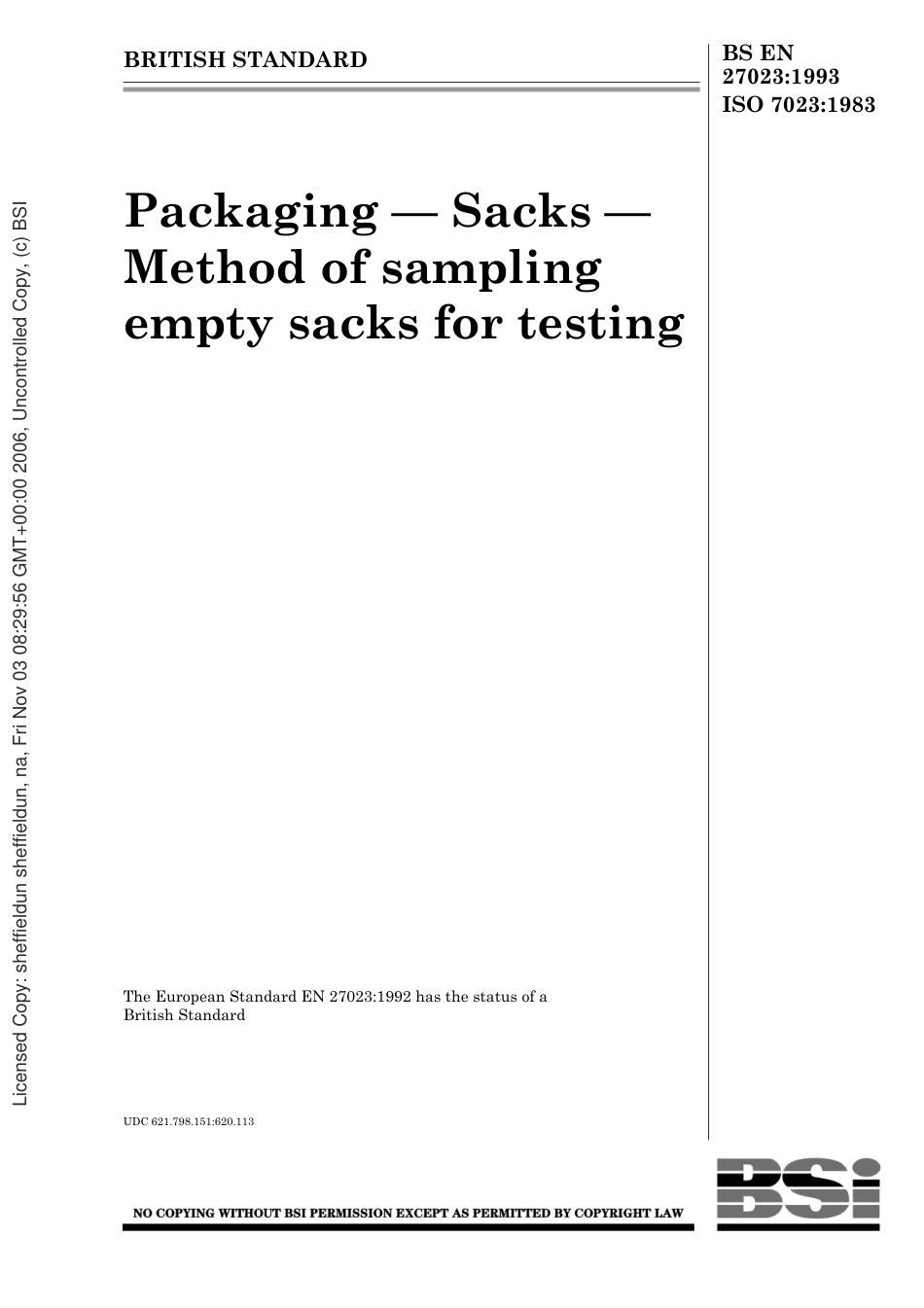 BS EN 27023-1993 (1999).pdf_第1页