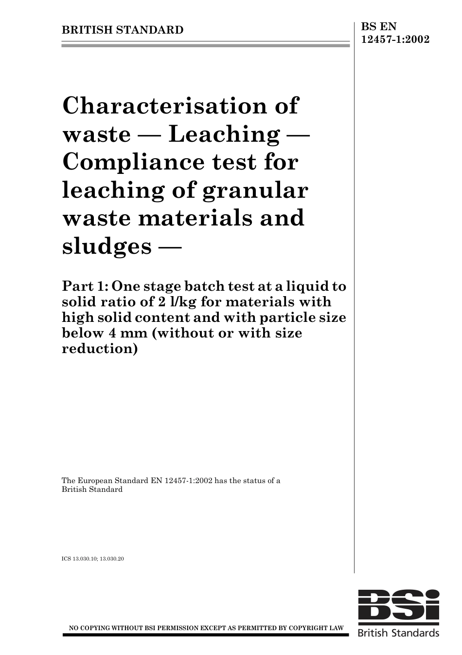 BS EN 12457-1-2002.pdf_第1页
