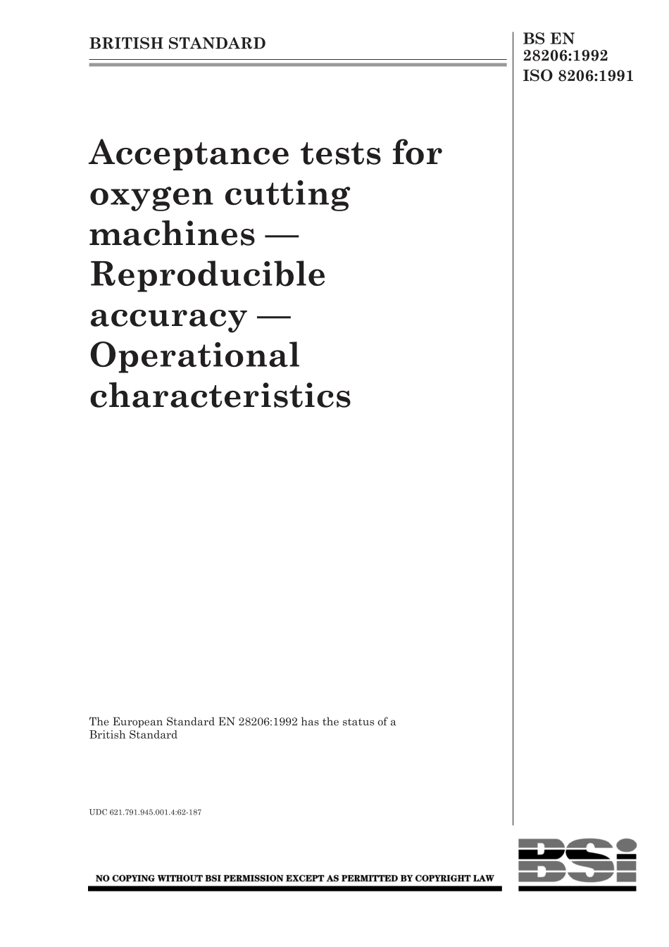 BS EN 28206-1992 (2000) ISO 8206-1991.pdf_第1页