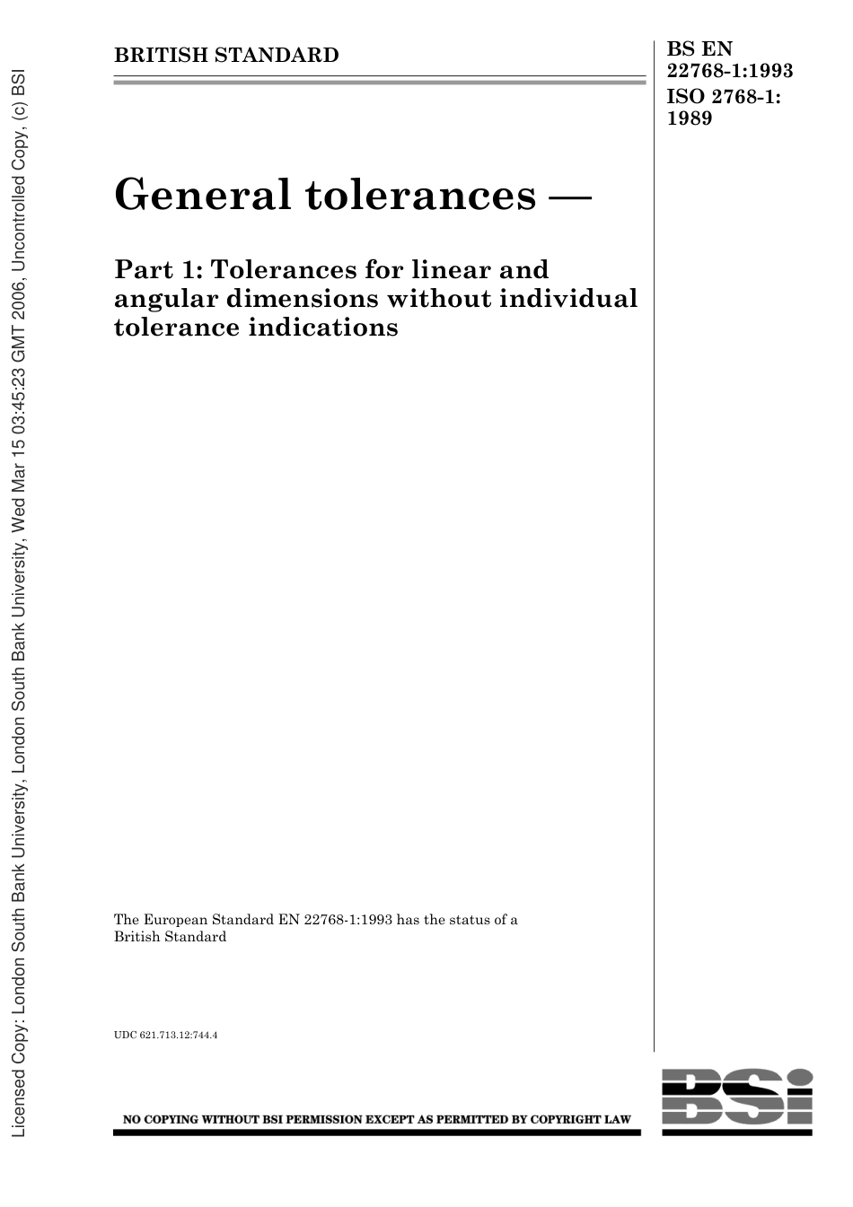 BS EN 22768-1-1993 (1998) ISO 2768-1-1989.pdf_第1页