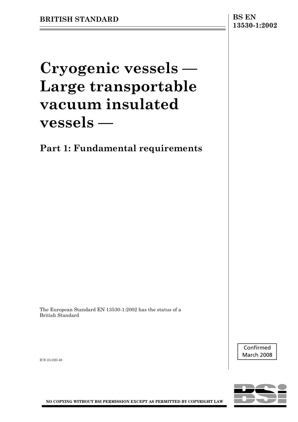 BS EN 13530-1-2002 (2008).pdf_第1页