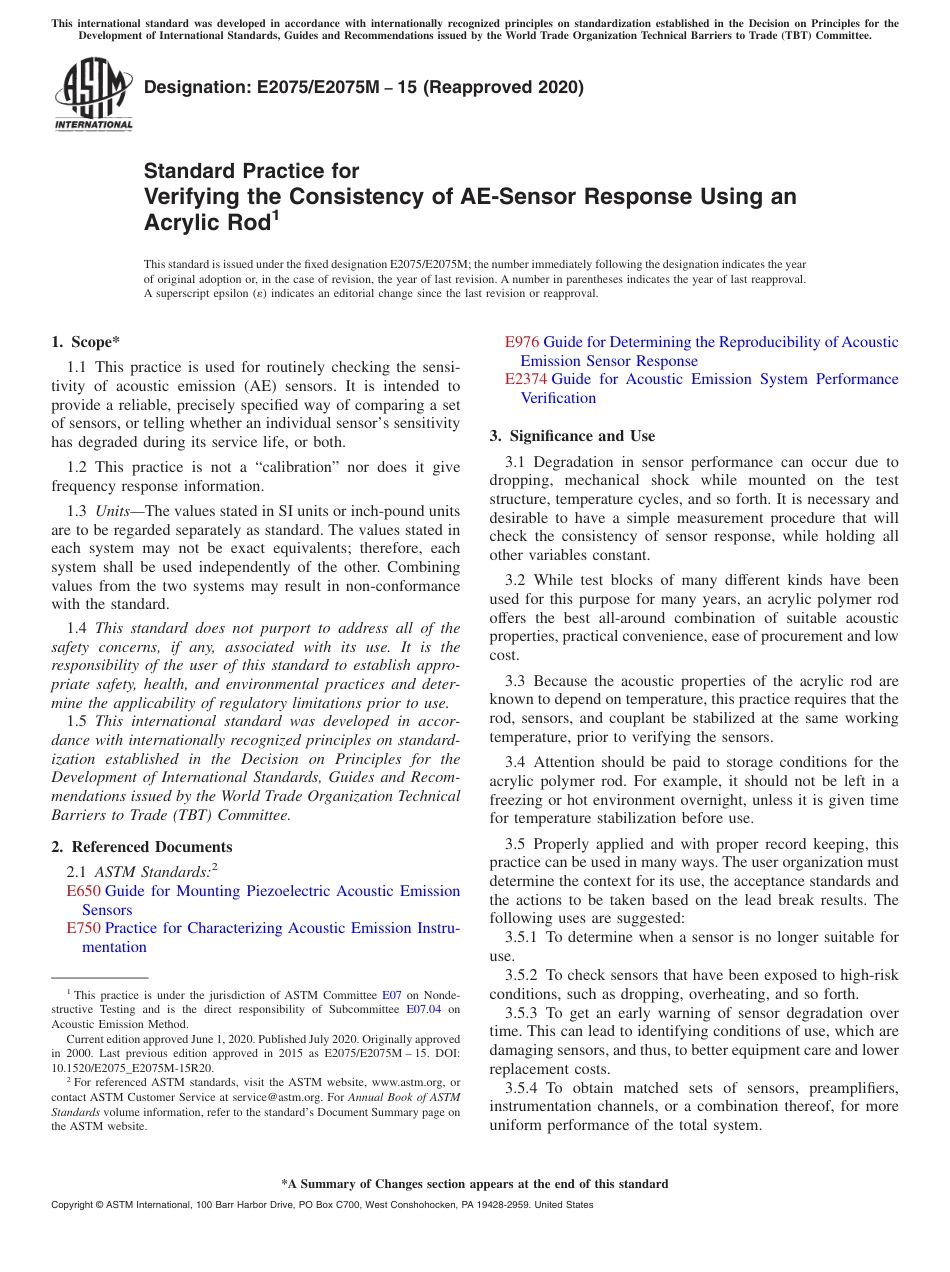 ASTM E2075 - E 2075M - 15 (2020).pdf_第1页