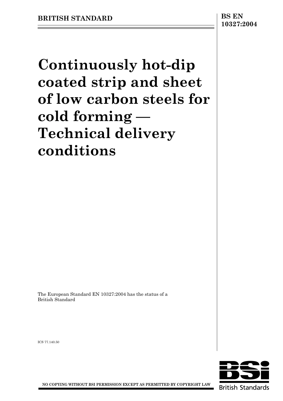 BS EN 10327-2004.pdf_第1页