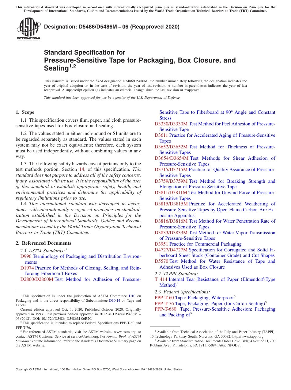 ASTM D5486 - D 5486M - 06 (2020).pdf_第1页